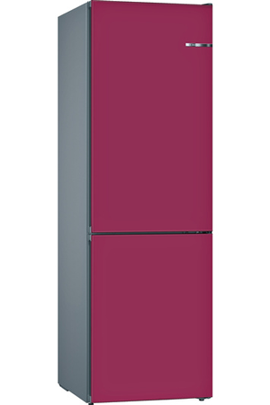 Combina frigorifica BOSCH Seria 4 KGN39IJEA+ KSZ1BVL00 Rosu-Pruna Vario Style, Clasa E, NoFrost, 368 L