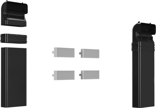 Kit instalare regim evacuare plita cu hota integrata Bosch/Siemens/NEFF, include 4 filtre izolare fonica