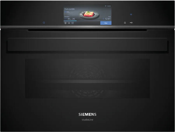 Cuptor electric compact incorporabil SIEMENS iQ700 studioLine CS958GDD1, Clasa A+, Curatare EcoClean Direct pe toti peretii, HomeConnect, sousVide, Steam Plus, RoastingSensor, cookControl Plus, 47 litri