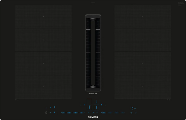 Plita cu inductie cu hota integrata SIEMENS iQ700 EX807NX68E, HomeConnect, FlexInduction, climateControl, 622 m³/h, 80 cm