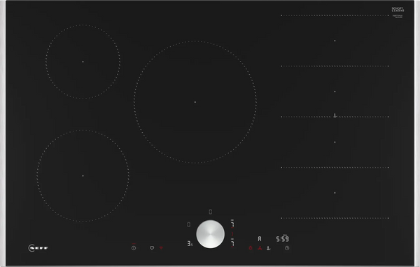 Plita cu inductie NEFF N90 T68TTV4L0, Twist Pad, Flex Induction, HomeConnect, 80 cm