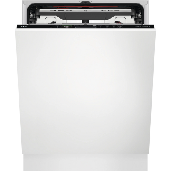 Masina de spalat vase incorporabila AEG seria 9000 FSE96808P, Clasa A, XXL, ComfortLift, SatelliteClean, AirDry, Conxeiune WiFi MyAeg, BeamonFloor, 14 seturi, 60 cm