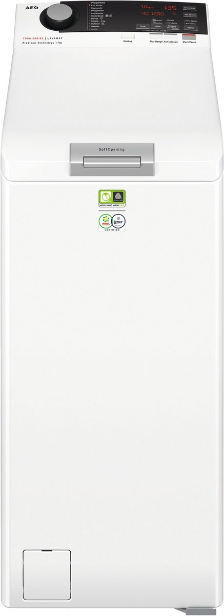 Masina de spalat rufe cu incarcare verticala AEG seria 7000 L7TB37STL, Clasa C, ProSteam, SoftPlus, OkoInverter, 7 kg, 1300 U/min