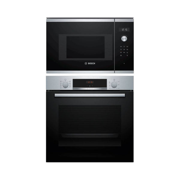 Set Cuptor electric incorporabil BOSCH HBA514BS3 + Cuptor cu microunde incorporabil BOSCH BFL524MS0