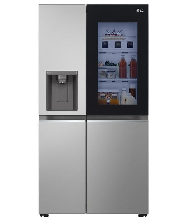 Combina frigorifica Side by Side LG GSGV80PYLD, Clasa D, NoFrost, InstaView, LinearCooling, FreshBalancer, Door Cooling+, MetalFresh, 635 L