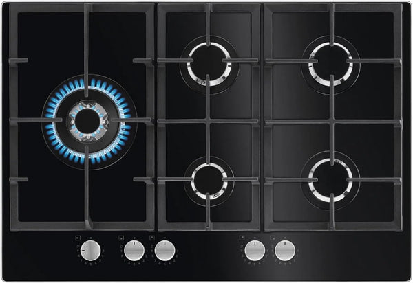 Plita pe gaz AEG seria 6000 HKB75820NB, Reglaj StepPower, SpeedBurner, Arzator tip Wok, Aprindere automata, Siguranta termica, 75 cm