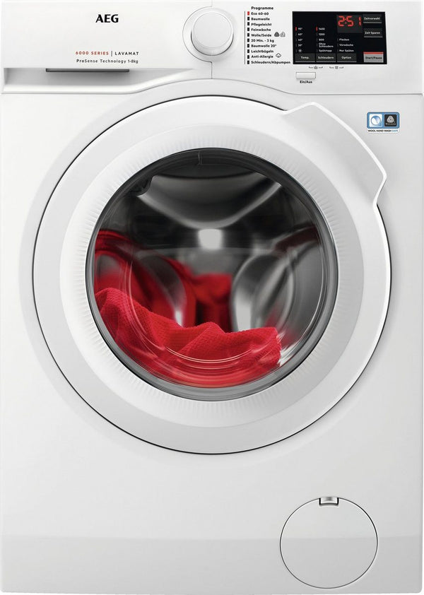 Masina de spalat rufe AEG seria 6000 L6FA48FL, Clasa A, ProSense, 8 kg, 1400 U/min