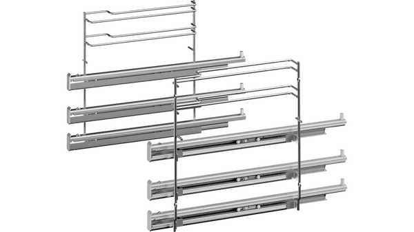 Extensii telescopice BOSCH HEZ638370, 3 niveluri, compatibile cu autocuratarea pirolitica