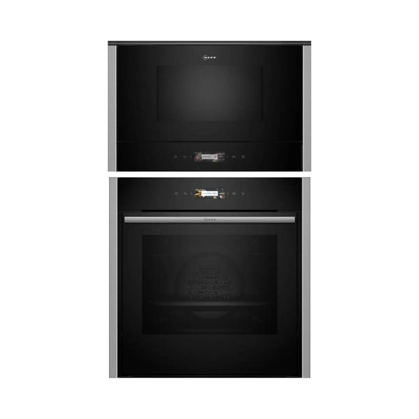 Set Cuptor electric incorporabil NEFF B54CR31N0 + Cuptor cu microunde incorporabil NEFF NR4WR21N1