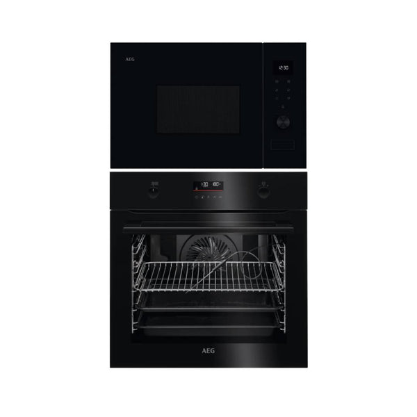 Set Cuptor electric incorporabil AEG BPK556260B + Cuptor cu microunde incorporabil AEG OS5MG20EB