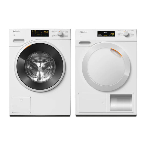 Set Masina de spalat rufe MIELE WWD 120 WCS + Uscator de rufe MIELE TCA230WP