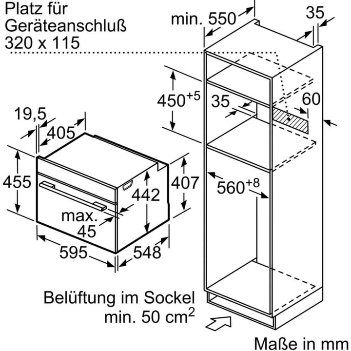 Cuptor electric compact BOSCH seria 8 CMG633BS1 cu functie de microunde, 45 L - TECHNOMAX - BOSCH -www.techmax.ro