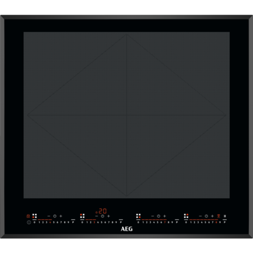 Plita cu inductie AEG seria 8000 IKE64683FB, TotalFlex, Hob²Hood, PowerBoost, ActiveTouch, 60 cm