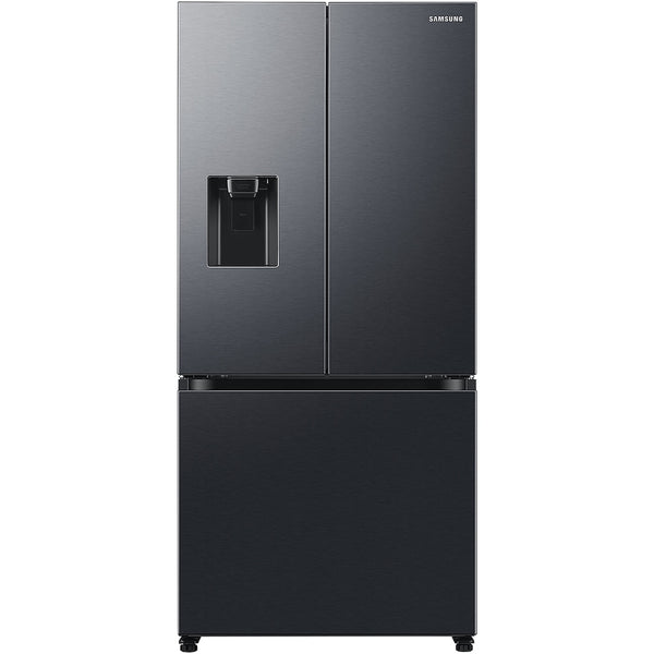Combina frigorifica Side by Side French Door SAMSUNG SLIM RF5000 RF50C530EB1/EF, Clasa E, AI Energy Mode, Twin Cooling Plus, No Frost Plus, Premium Black Steel, 81.7 cm latime, 495 L