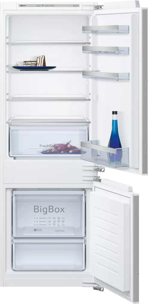 Combina frigorifica incorporabila NEFF N50 KI5772FF0, Clasa F, EcoAirFlow, FreshSafe, LowFrost, H 157.8 cm, 232 L