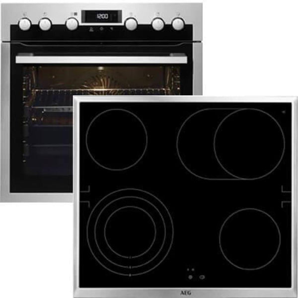 Aragaz electric incorporabil plita vitroceramica ECE455020M + HE604070XB - TECHNOMAX - AEG -www.techmax.ro
