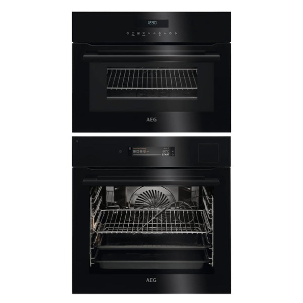 Set Cuptor electric AEG seria 9000 BSK898230B + Cuptor electric compact AEG Seria 7000 KME761000B cu functie de microunde