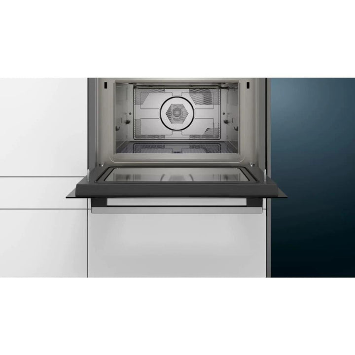 Set Cuptor electric SIEMENS iQ500 HE517ABS0 + Cuptor cu microunde SIEMENS iQ500 CM585AGS0 cu functii de cuptor - TECHNOMAX - SIEMENS -www.techmax.ro